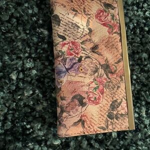 Floral and Bird Patterned Wallet